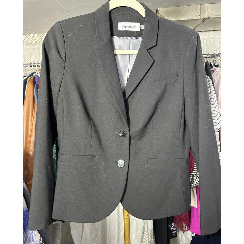 Calvin Klein Women's Blazer Jacket Size 10P Black Career Professional